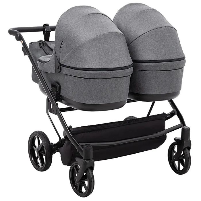 Коляска 2 в 1 для двойни Adamex Leo Duo Tip Graphite (TК-57)
