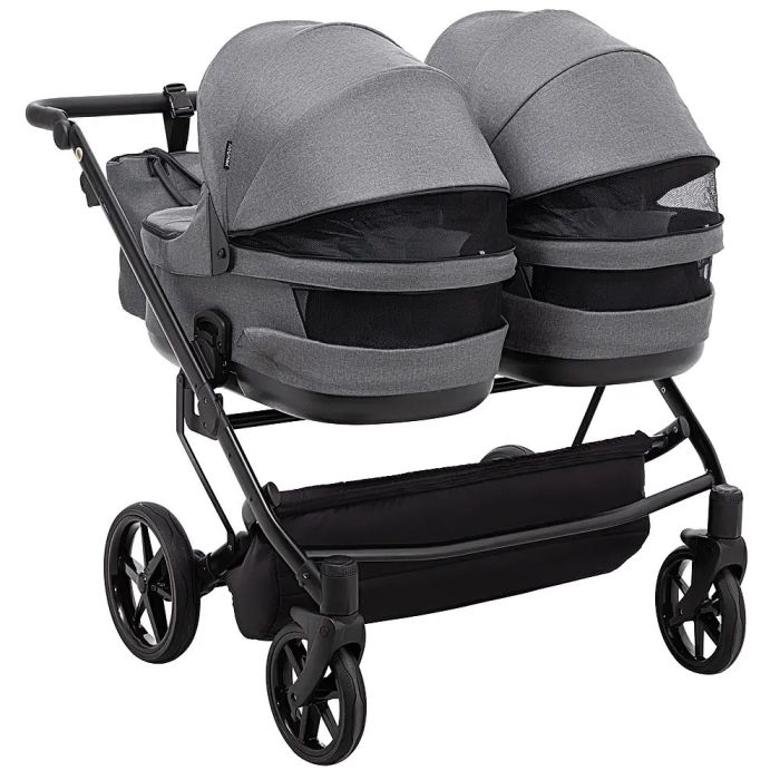 Коляска 2 в 1 для двойни Adamex Leo Duo Tip Graphite (TК-57)