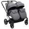 Коляска 2 в 1 для двойни Adamex Leo Duo Tip Graphite (TК-57)