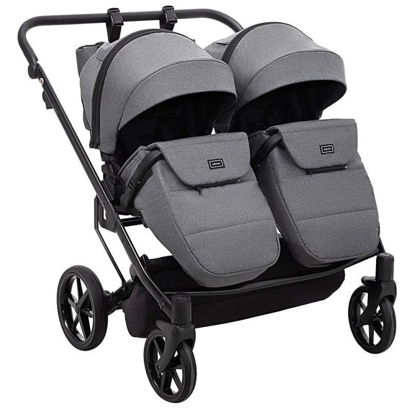 Коляска 2 в 1 для двойни Adamex Leo Duo Tip Graphite (TК-57)