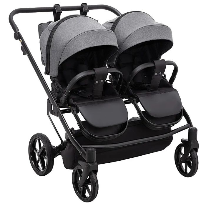 Коляска 2 в 1 для двойни Adamex Leo Duo Tip Graphite (TК-57)