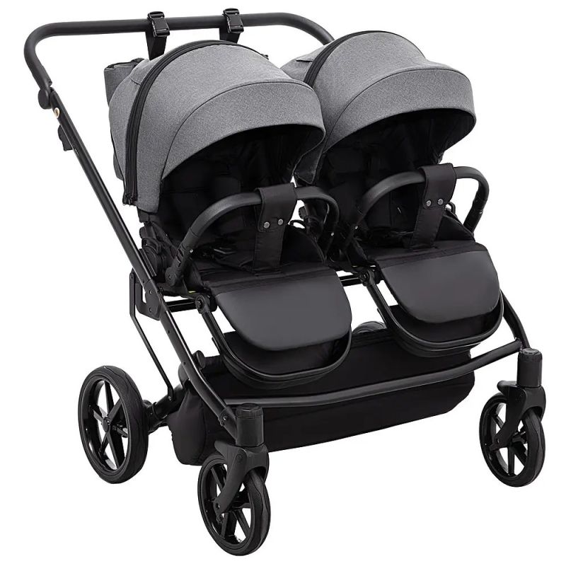 Коляска 2 в 1 для двойни Adamex Leo Duo Tip Graphite (TК-57)