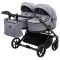 Коляска 2 в 1 для двойни Adamex Leo Duo Tip Dark Grey (TК-60)
