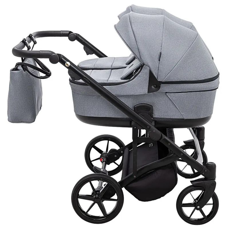 Коляска 2 в 1 для двойни Adamex Leo Duo Tip Dark Grey (TК-60)
