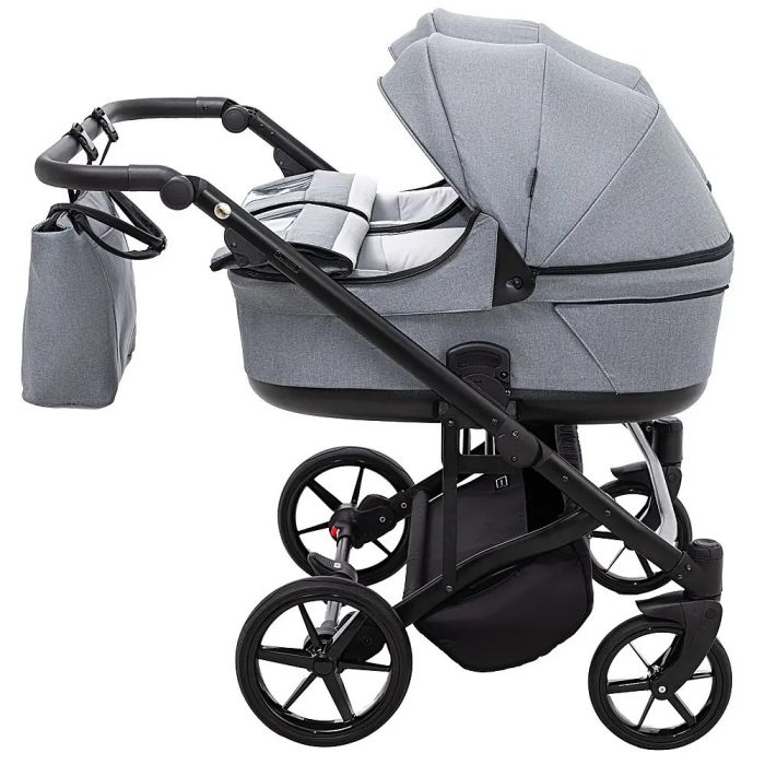 Коляска 2 в 1 для двойни Adamex Leo Duo Tip Dark Grey (TК-60)