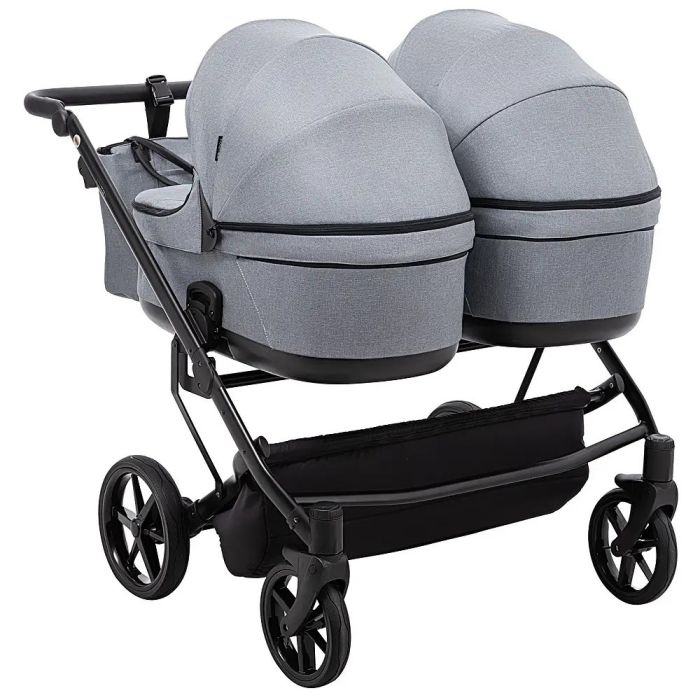 Коляска 2 в 1 для двойни Adamex Leo Duo Tip Dark Grey (TК-60)