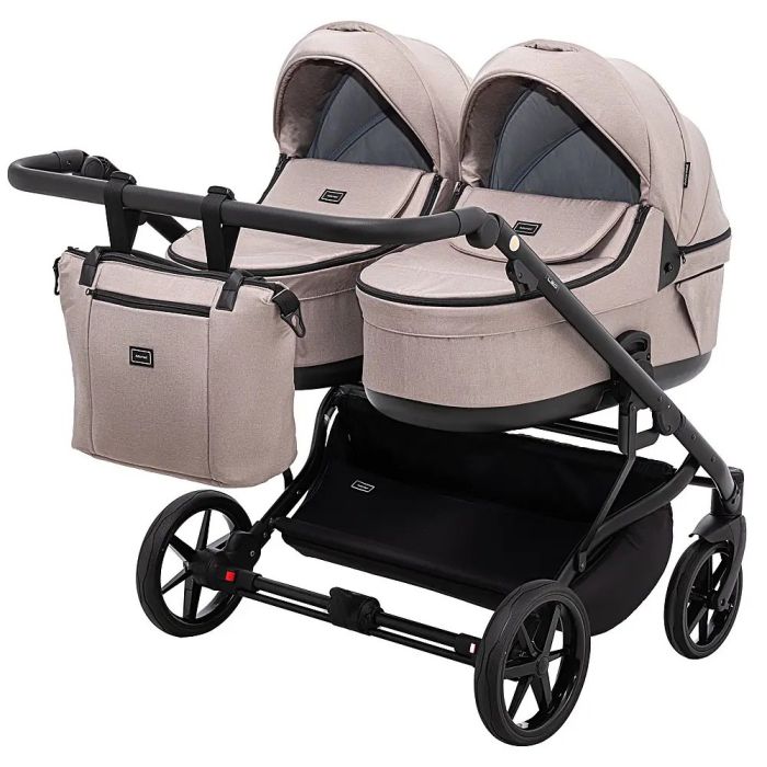 Коляска 2 в 1 для двойни Adamex Leo Duo Tip Capuchino (TК-72)
