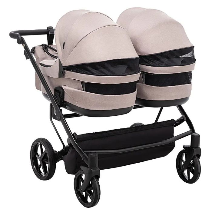 Коляска 2 в 1 для двойни Adamex Leo Duo Tip Capuchino (TК-72)