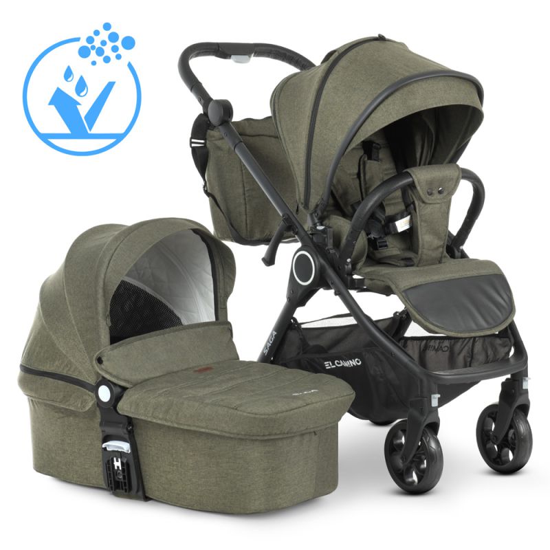 Коляска 2 в 1 El Camino ME 1085 SAGA Denim Khaki