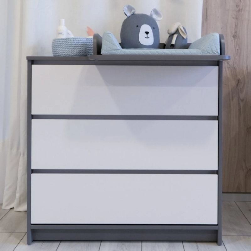 Комод Верес Бёрн 900 бело-графитовый