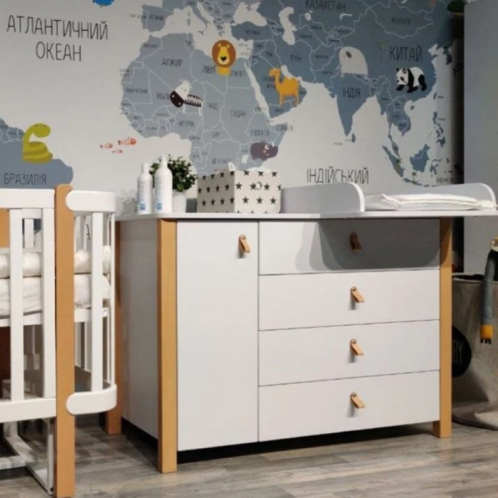 Комод Верес Монако 1200 бело-буковый