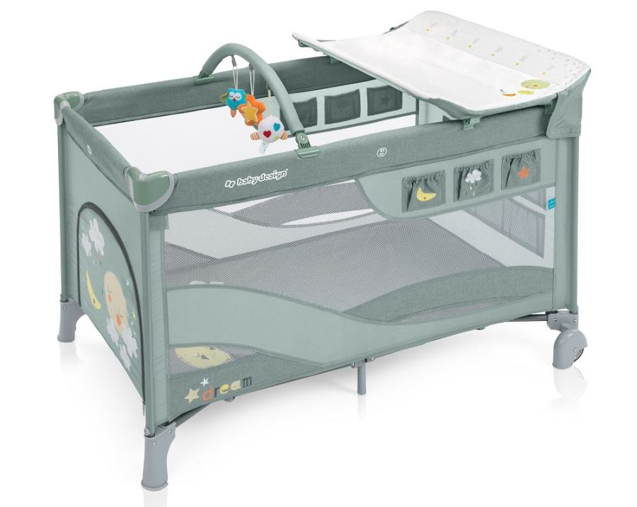 Манеж-кроватка Baby Design DREAM NEW (04 GREEN)
