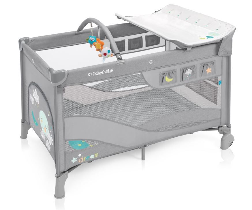 Манеж-кроватка Baby Design DREAM NEW (07 LIGHT GRAY)