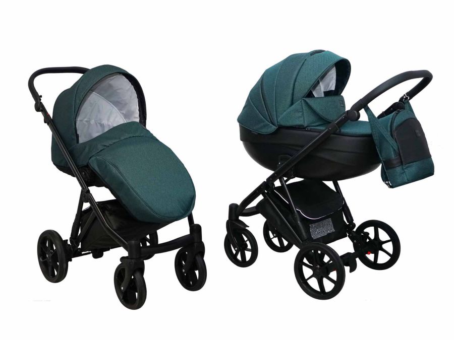 Коляска 2 в 1 Mikrus Viva Sport 1 зелена тканина