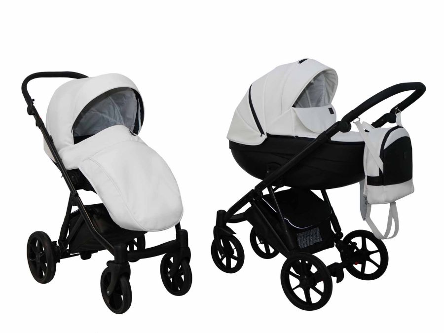 Коляска 2 в 1 Mikrus Viva Sport 10 белая кожа
