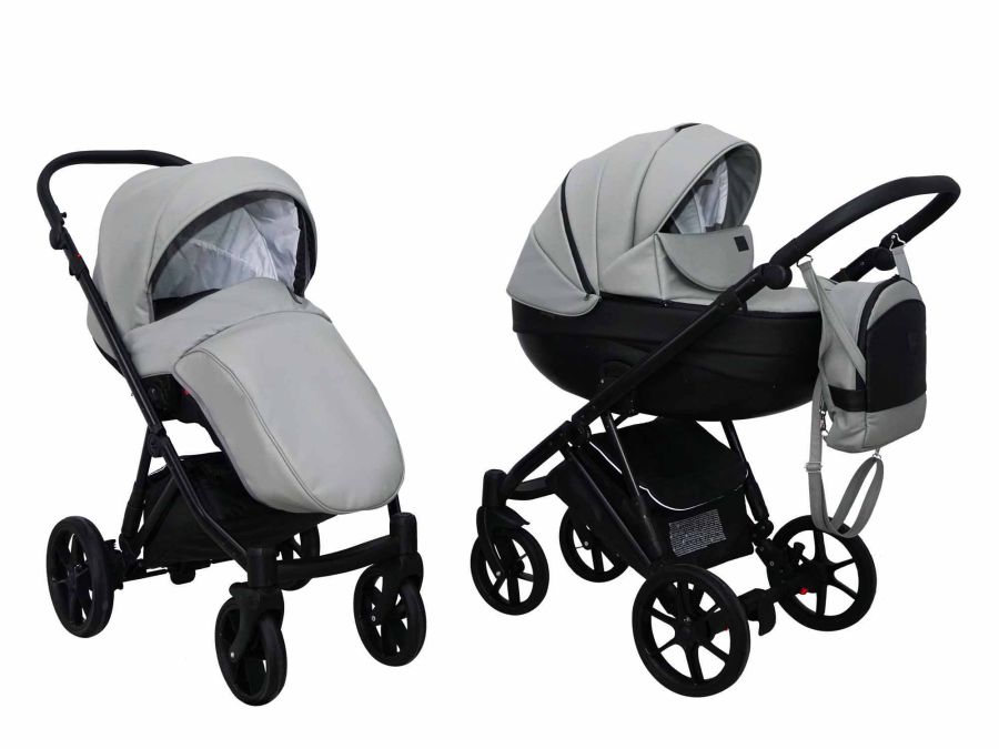 Коляска 2 в 1 Mikrus Viva Sport 12 серая кожа