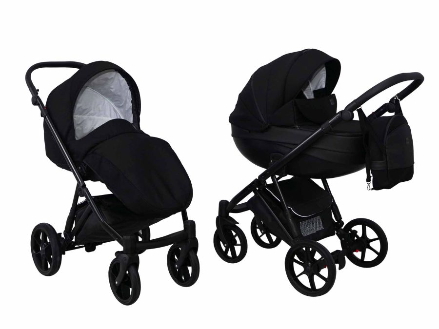 Коляска 2 в 1 Mikrus Viva 06 черная ткань