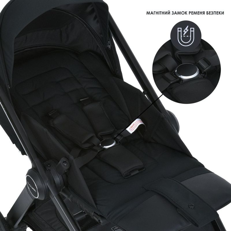 Коляска 2 в 1 El Camino GENESIS ME 1126 Jet Black