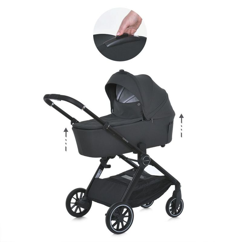 Коляска 2 в 1 El Camino GENESIS ME 1126 Jet Black