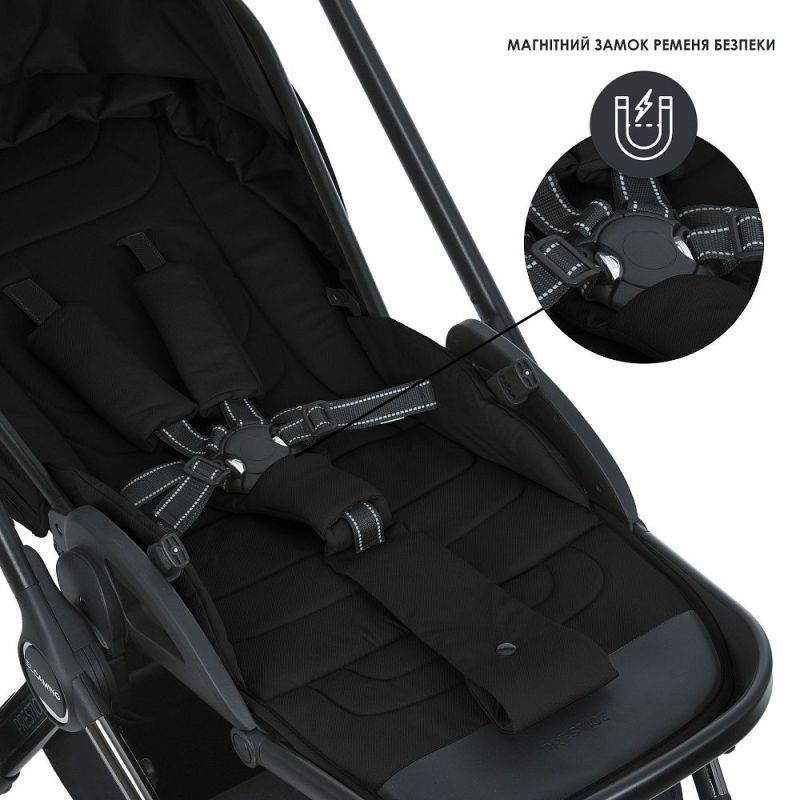 Коляска 2 в 1 El Camino PRESTIGE ME 1124-2 Black