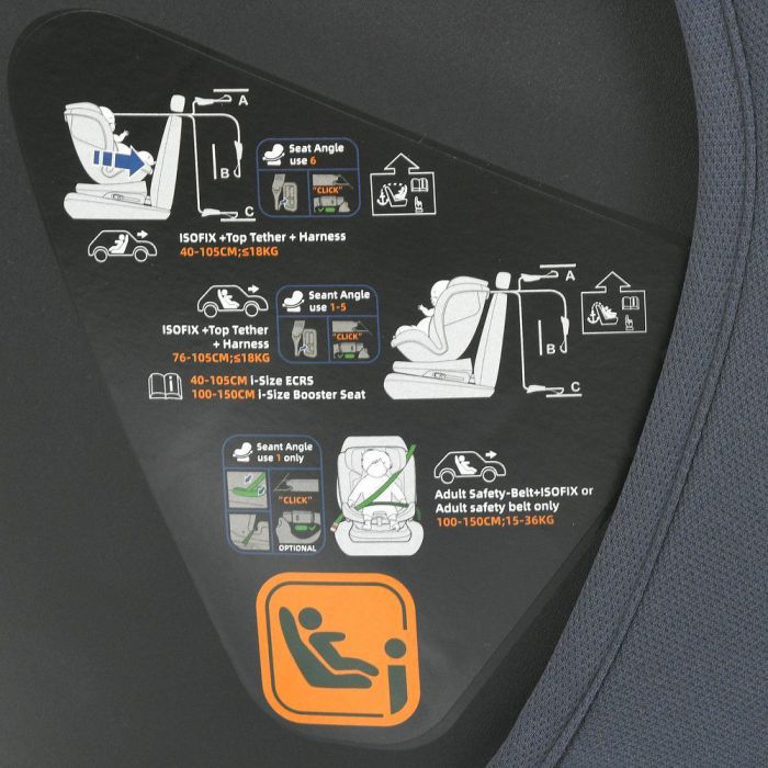 Автокресло El Camino i-Rise ME 1207 Gray