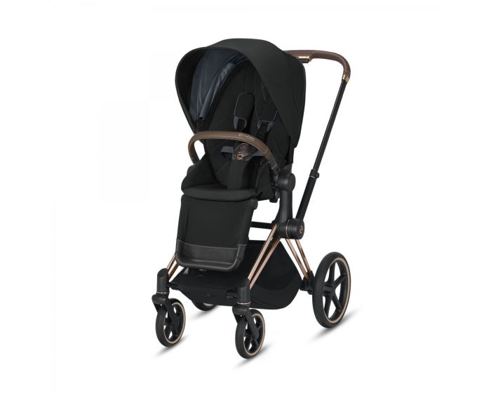 Коляска 2 в 1 Cybex Priam Lux (Deep Black Rose Gold)