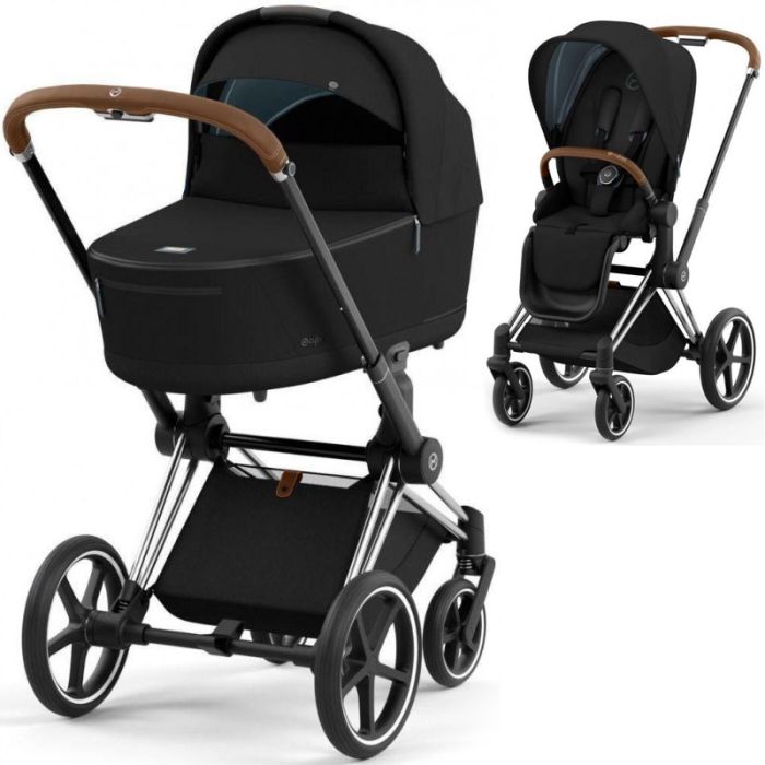 Коляска 2 в 1 Cybex Priam 4.0 Sepia Black шасси Chrome Brown