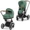 Коляска 2 в 1 Cybex Priam 4.0 Leaf Green шасси Chrome Brown