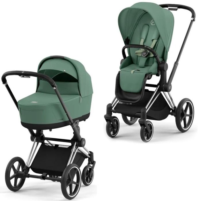 Коляска 2 в 1 Cybex Priam 4.0 Leaf Green шасси Chrome Black