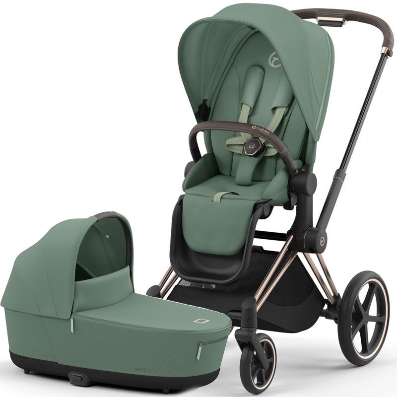 Коляска 2 в 1 Cybex Priam 4.0 Leaf Green шасі Rosegold