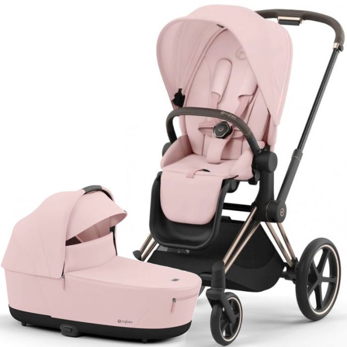 Коляска 2 в 1 Cybex Priam 4.0 Peach Pink шасси Rosegold