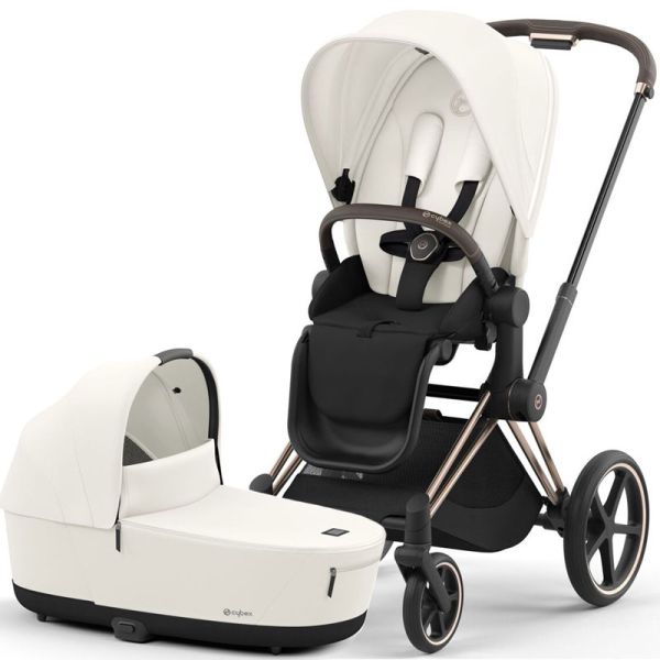 Коляска 2 в 1 Cybex Priam 4.0 Off White шасси Rosegold