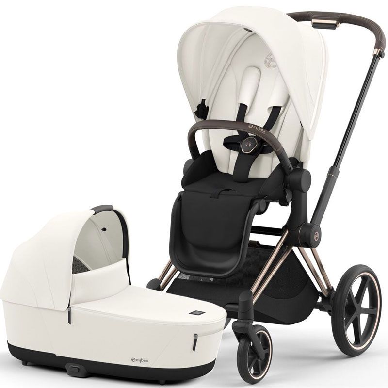 Коляска 2 в 1 Cybex Priam 4.0 Off White шасі Rosegold