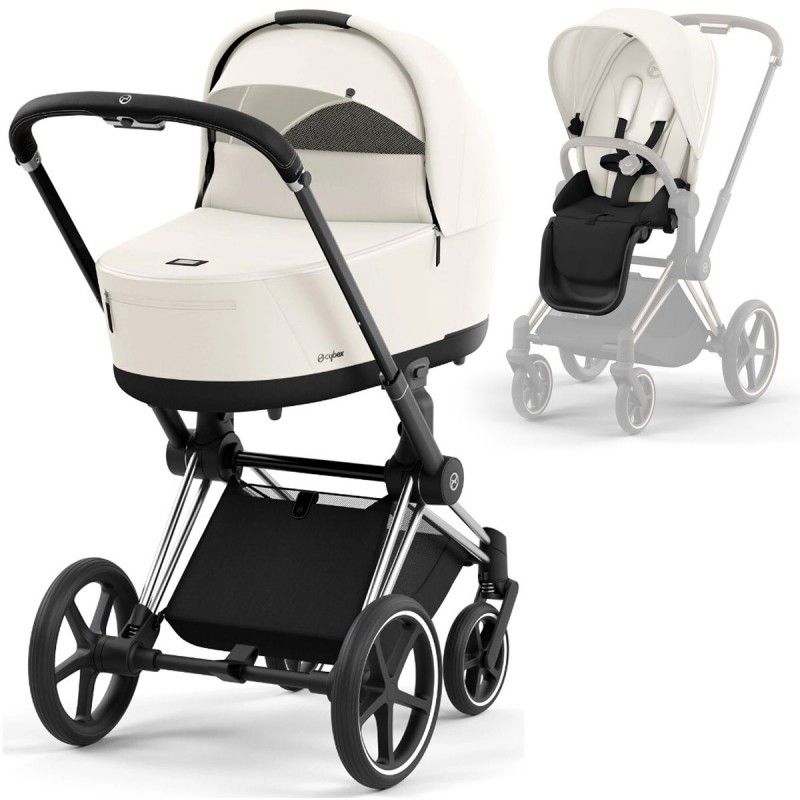 Коляска 2 в 1 Cybex Priam 4.0 Off White шасі Chrome Black
