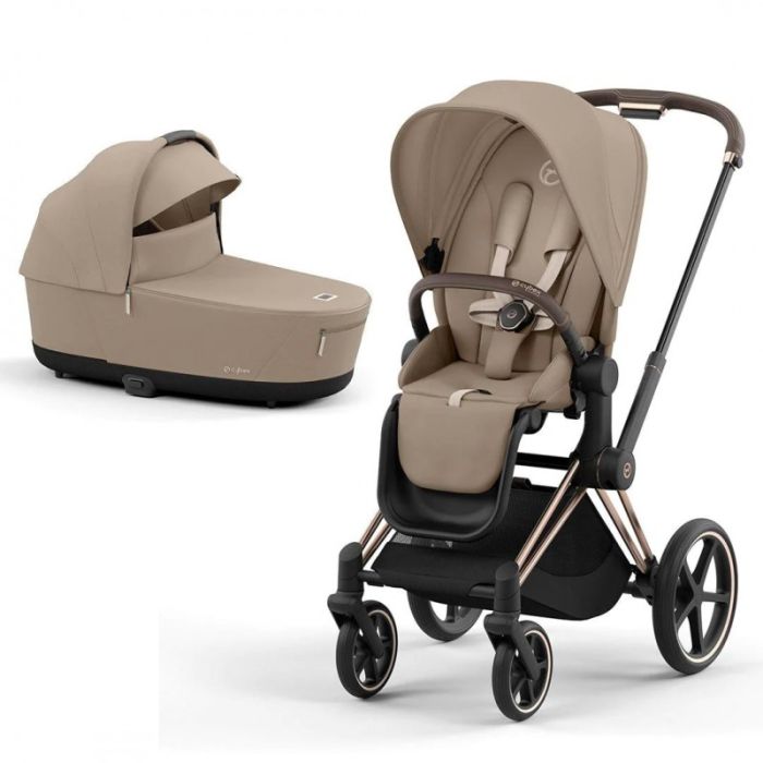 Коляска 2 в 1 Cybex Priam 4.0 Cozy Beige шасси Rosegold
