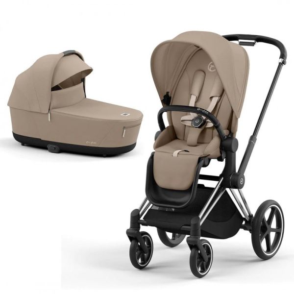 Коляска 2 в 1 Cybex Priam 4.0 Cozy Beige шасси Chrome Black