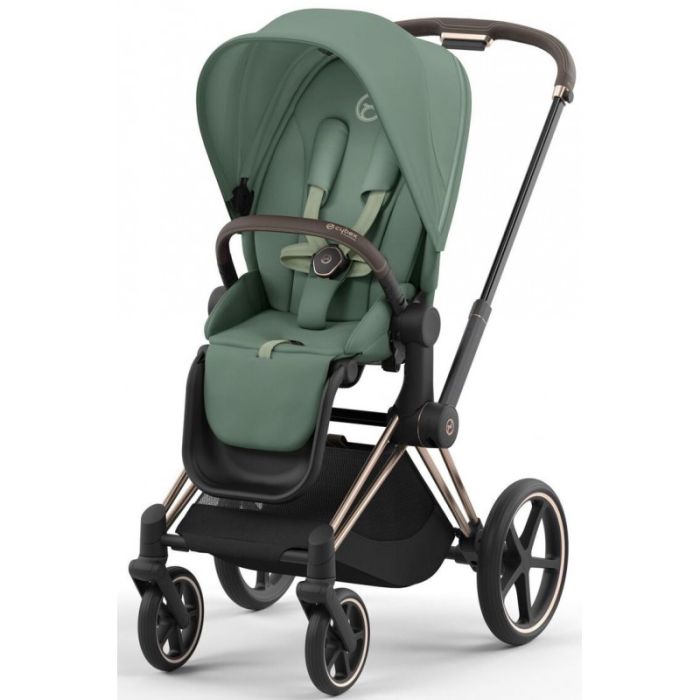 Коляска 2 в 1 Cybex Priam 4.0 Leaf Green шасси Rosegold