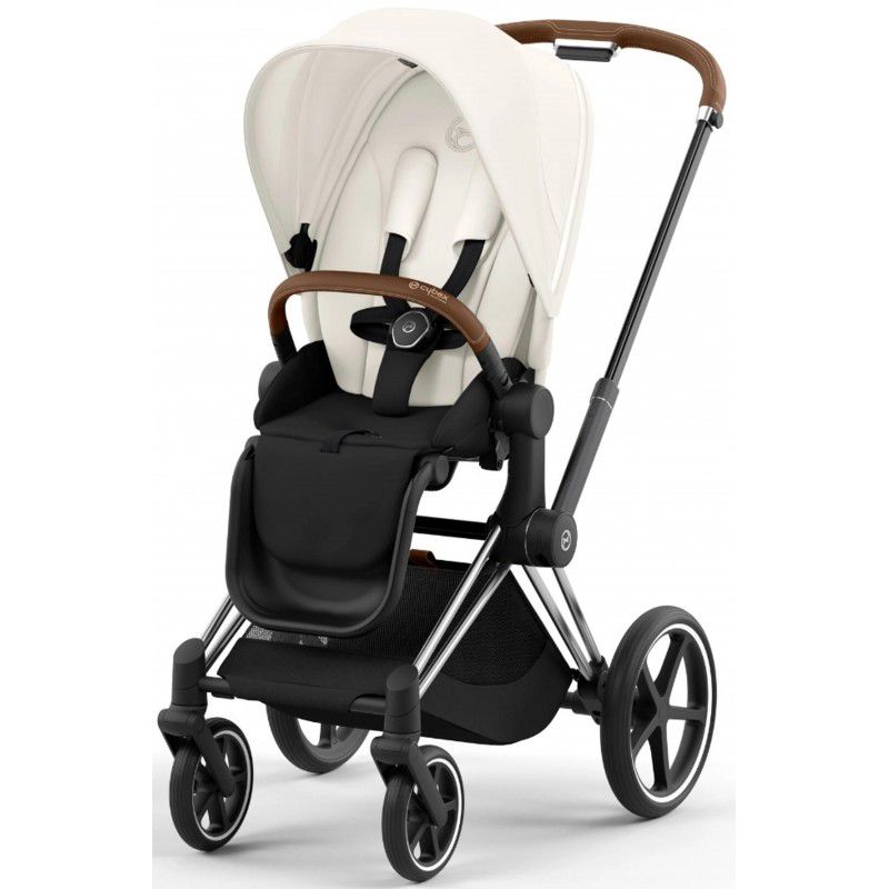 Коляска 2 в 1 Cybex Priam 4.0 Off White шасі Chrome Brown