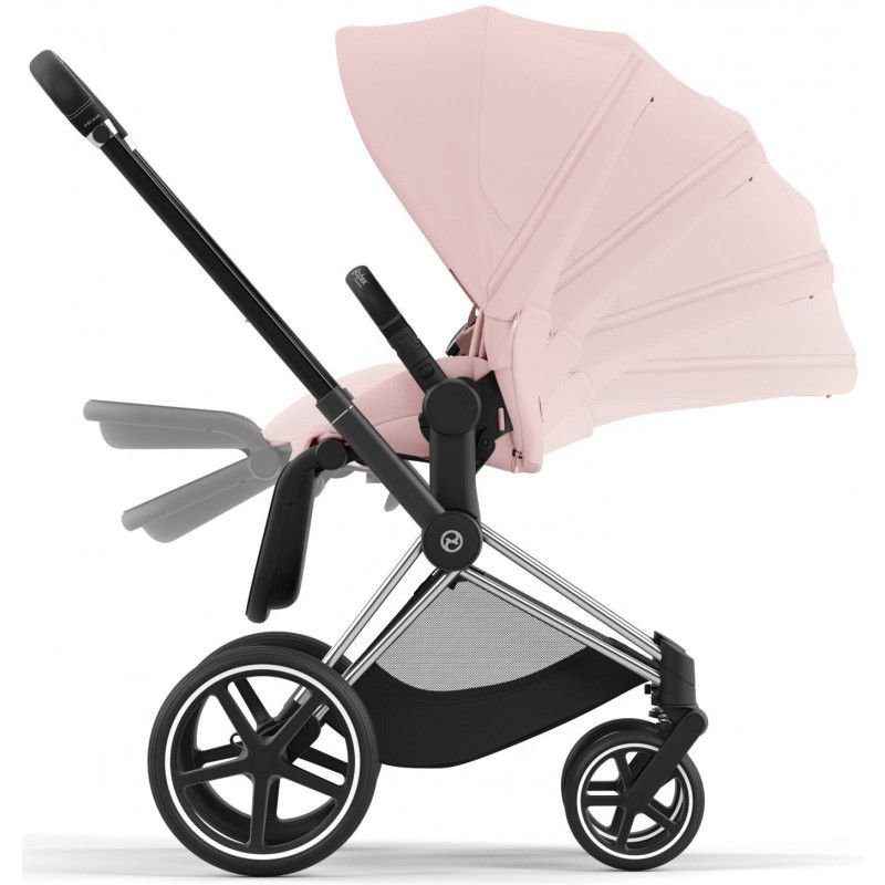 Коляска 2 в 1 Cybex Priam 4.0 Peach Pink шасі Chrome Black