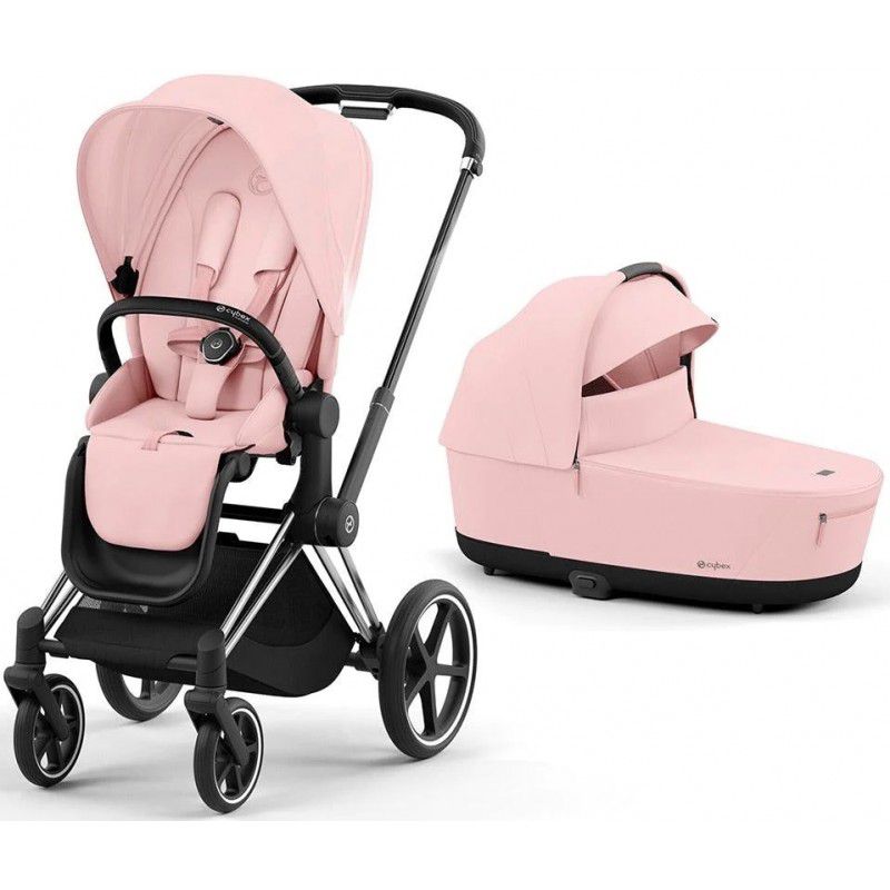 Коляска 2 в 1 Cybex Priam 4.0 Peach Pink шасі Chrome Black