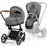 Коляска 2 в 1 Cybex Priam 4.0 Mirage Grey шасі Chrome Brown