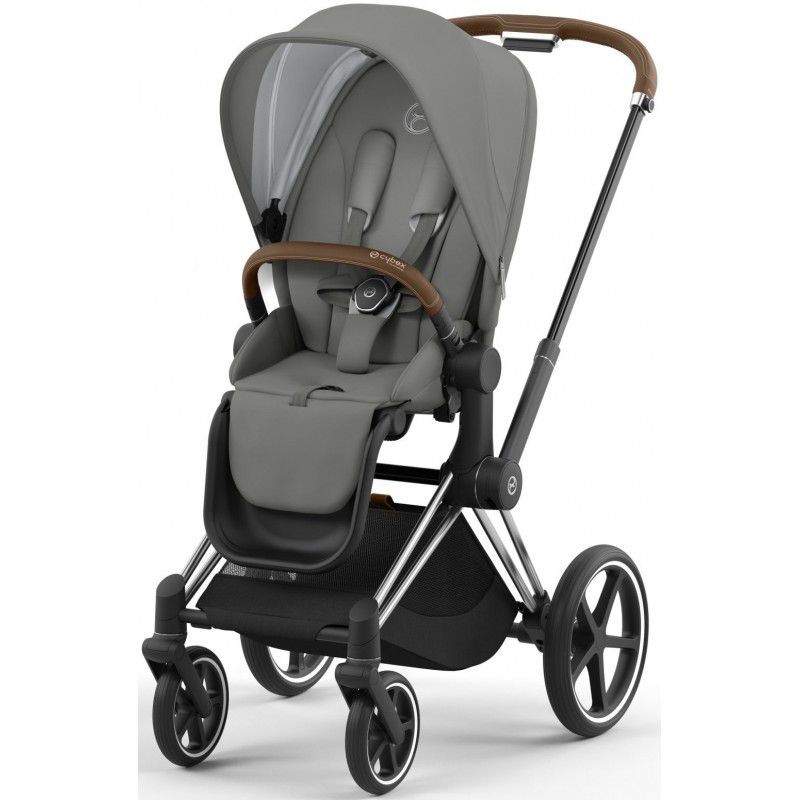Коляска 2 в 1 Cybex Priam 4.0 Mirage Grey шасі Chrome Brown
