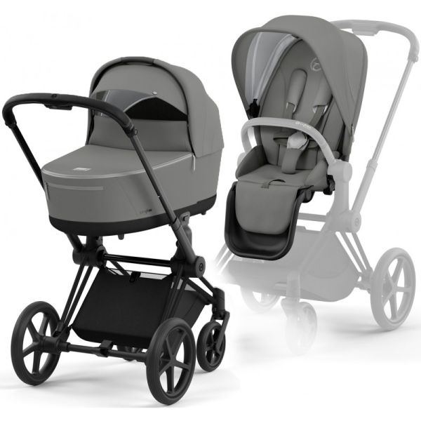 Коляска 2 в 1 Cybex Priam 4.0 Mirage Grey шасси Matt Black