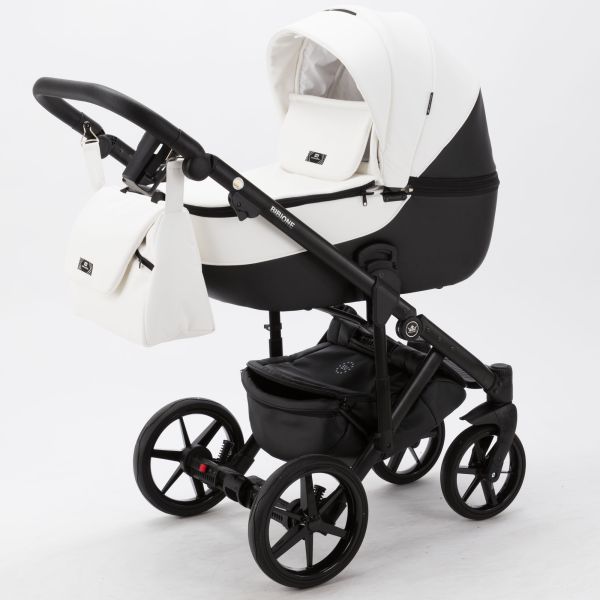 Коляска 2 в 1 Adamex Bibione SD-01 (білий+чорний)