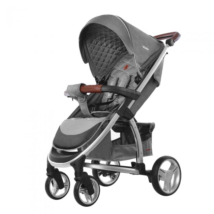 Коляска прогулянкова CARRELLO Vista CRL-8505 Shark Gray у льоні + дощовик L