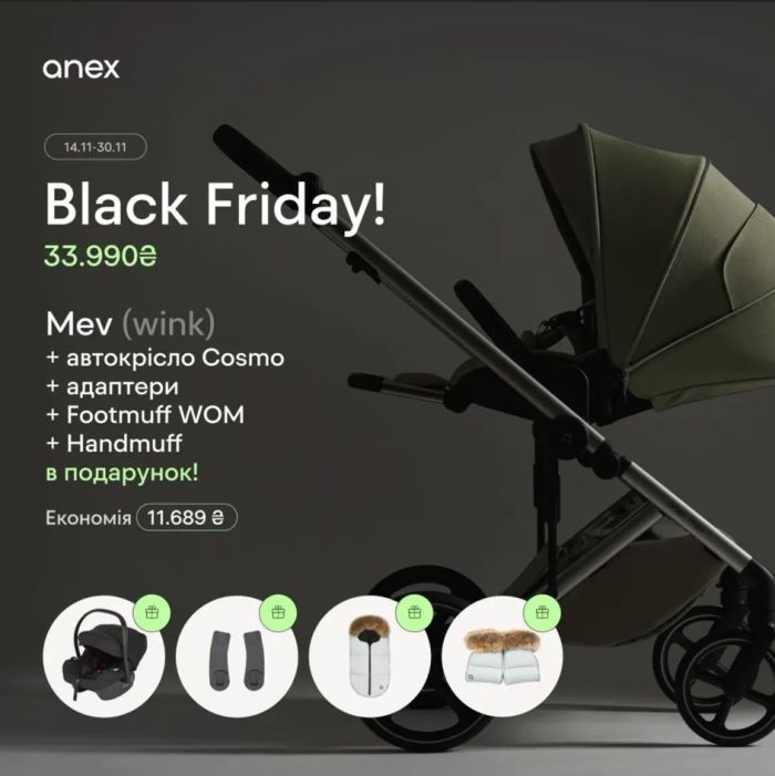 Коляска 2 в 1 Anex Mev Wink Black Friday