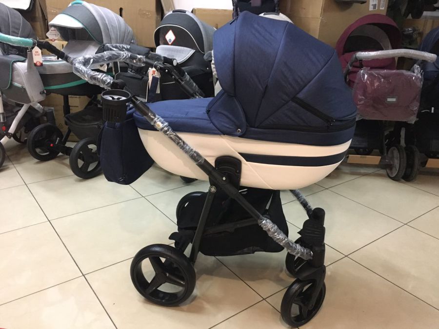 Коляска 2 в 1 Adamex Cortina Pro CP-229 синій+білий