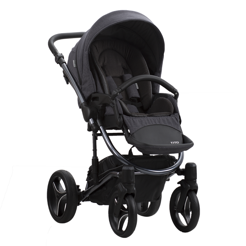 Коляска 2 в 1 Bebetto Tito Premium DARK 01