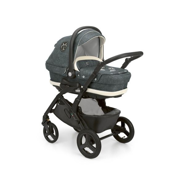 Коляска 3 в 1 Cam Dinamico Up Top на чорній рамі, джинс